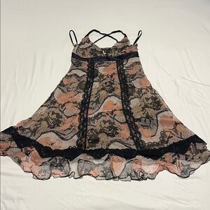 Bebe Black and Tan Halter Dress size Extra Small